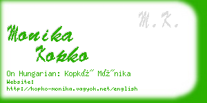monika kopko business card